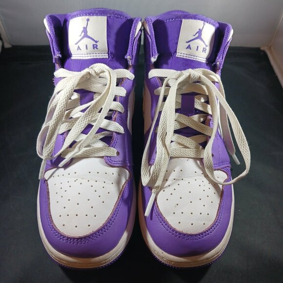 Nike Air Jordan Retro Mid Preschool Purple Venom White size 5.5Y - Picture 2 of 11